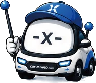 CAR-X-WEBのキャラクター（ポイントを指す）